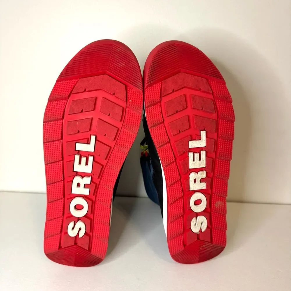 Sorel Whitney II Kids/Boys Snow Boots - Blue and Red | Size 7